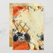 カバリヤキングチャールズスパニエル犬フラットサンキューカード サンキューカード (正面/裏面)