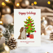 カバリヤキングチャールズスパニエル犬ホリデーカード シーズンカード