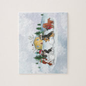 カバリヤキングチャールズスパニエル犬冬パズル ジグソーパズル (縦)