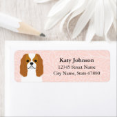 カバリヤキングチャールズスパニエル犬差出人住所ラベル ラベル (インサイチュ)