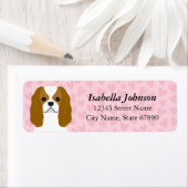 カバリヤキングチャールズスパニエル犬差出人住所ラベル ラベル (インサイチュ)