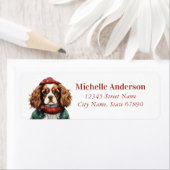 カバリヤキングチャールズスパニエル犬差出人住所ラベル ラベル (インサイチュ)