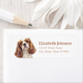 カバリヤキングチャールズスパニエル犬差出人住所ラベル ラベル (インサイチュ)