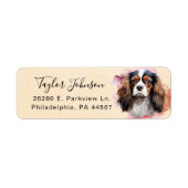 カバリヤキングチャールズスパニエル犬差出人住所ラベル ラベル (正面)