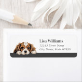 カバリヤキングチャールズスパニエル犬差出人住所ラベル ラベル (インサイチュ)