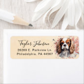 カバリヤキングチャールズスパニエル犬差出人住所ラベル ラベル (インサイチュ)