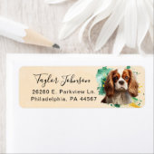 カバリヤキングチャールズスパニエル犬差出人住所ラベル ラベル (インサイチュ)