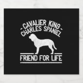 カバリヤキングチャールズスパニエル犬 スパークリングワインラベル (シングルラベル)