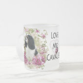 カバリヤキングチャールズスパニエル犬 フロストグラスマグカップ (正面左)