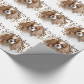 カバリヤキングチャールズスパニエル犬 ラッピングペーパー (角)