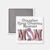 カバリヤキングチャールズスパニエル犬MOM マグネット (正面/裏面)
