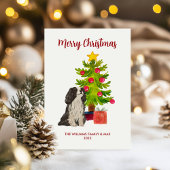 カバリヤーキングチャールズスパニエル犬ドッグファミリークリスマス シーズンカード