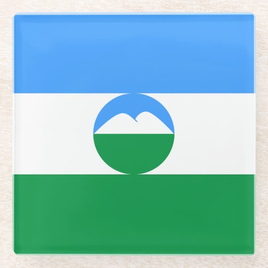 カバルディノバルカリア国旗 ガラスコースター (正面)