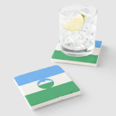 カバルディノバルカリア国旗 ストーンコースター (横)