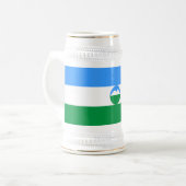 カバルディノバルカリア国旗 ビールジョッキ (正面左)