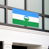 カバルディノバルカリア国旗 横断幕 (ビルの外側)