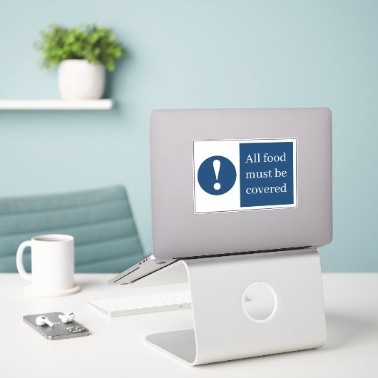 カバーされた食品 シール (デスク上のノートパソコン)