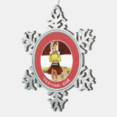 カバーガール スノーフレークピューターオーナメント (右)