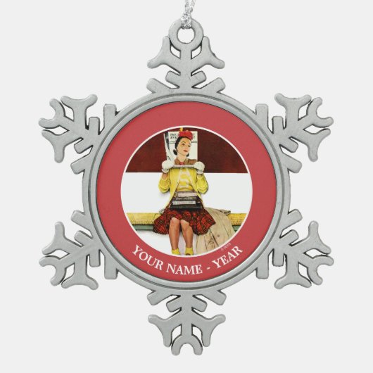 カバーガール スノーフレークピューターオーナメント (正面)