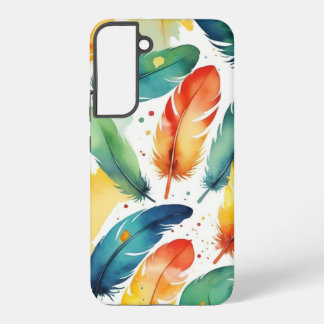 カバーデザイン水の色の羽 SAMSUNG GALAXY S22+ケース