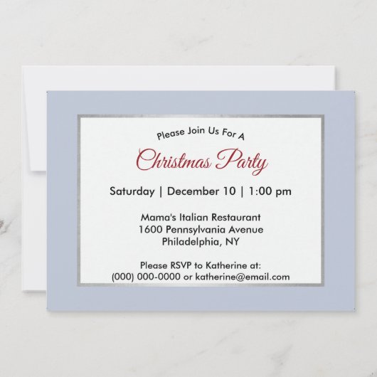 カバードブリッジの雪の写真クリスマス 招待状 (裏面)