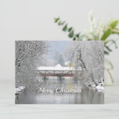 カバードブリッジスノーフォトクリスマスフラット シーズンカード (スタンド正面)
