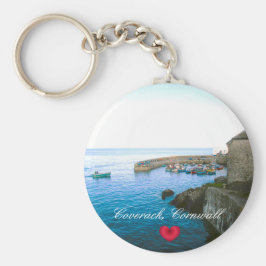 カバーバックハーバーポストオフィス&魚釣りボート写真 キーホルダー