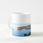 カバーバックハーバーポストオフィス&魚釣りボート写真 コーヒーマグカップ (正面左)