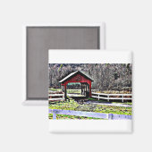 カバーブリッジ – バーモント州ストウェ マグネット (正面/裏面)