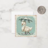 カバー下の白鳥:おもしろいと雨をお洒落送信 ノートカード (正面/裏面インサイチュ)