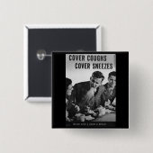 カバー咳カバーくしゃみ 缶バッジ (正面&裏面)