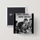 カバー咳、カバーくしゃみ 缶バッジ (正面&裏面)