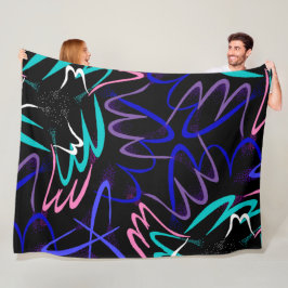 カバーJimetteの北極デザインの白く青いターコイズ フリースブランケット