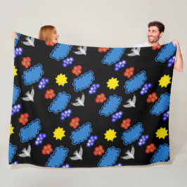 カバーJimetteの北極デザインの白く青く黄色い赤 フリースブランケット