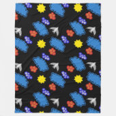 カバーJimetteの北極デザインの白く青く黄色い赤 フリースブランケット (正面)