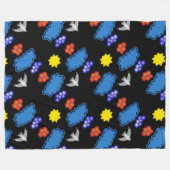 カバーJimetteの北極デザインの白く青く黄色い赤 フリースブランケット (正面(横))