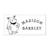 カバ子のかわいいバレンタインデーの名前 ラバースタンプ (インプリント)