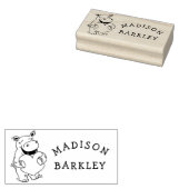 カバ子のかわいいバレンタインデーの名前 ラバースタンプ (押印)