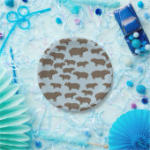 カバ柄 ペーパープレート (パーティー)