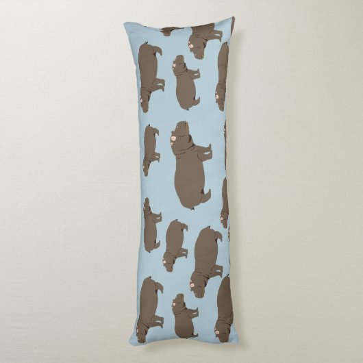 カバ柄 ボディピロー (裏面 (縦))