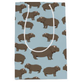 カバ柄 ミディアムペーパーバッグ (正面)