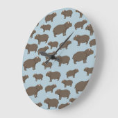 カバ柄   ラージ壁時計 (傾斜)