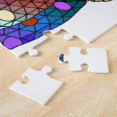 カバ猫かわいい色彩の鮮やか猫 ジグソーパズル (側面)