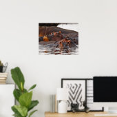 カバ，カバ，両生類，湖 ポスター (ホームオフィス)