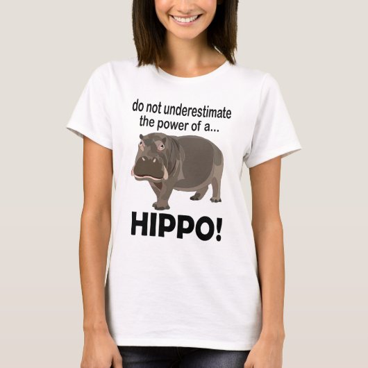 カバ 動物 おもしろ カバ Tシャツ (正面)