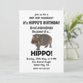 カバ 楽しい かわいい カバ 誕生日 招待状 (スタンド正面)