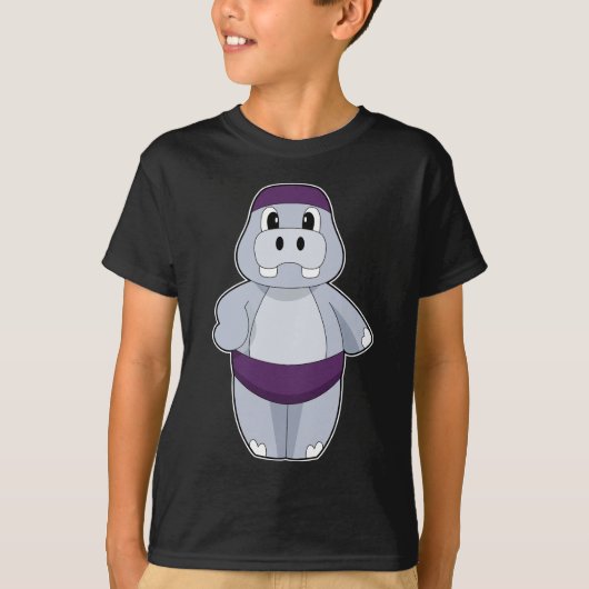 カバ 水泳 スイミングキャップ Tシャツ (正面)