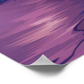 カパカウアイハワイビーチサンセットパームツリーレトロ ポスター (角)