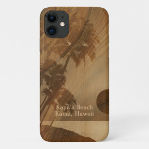 カパサンセットハワイアンコフェイクアウッド iPhone 11 ケース