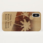 カパサンセットフェイクハワイアンコアウッドツインパーム Case-Mate iPhoneケース (裏面(横))